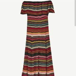Zara NWT size L limited edition knit wear. Off shoulder multicolored dress